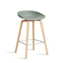 Hay - About A Stool AAS 32 H 75 cm, soaped oak / stainless steel / fall green 2. 0 (felt glides)