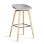 Hay - About A Stool AAS 32 H 85 cm, soaped oak / black steel / concrete grey 2. 0 (plastic glides)