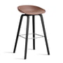 Hay - About A Stool AAS 32 H 85 cm, black lacquered oak / stainless steel / soft brick 2. 0 (plastic glides)