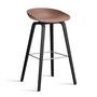 HAY - About A Stool AAS 32 H 75 cm, black lacquered oak / stainless steel / soft brick 2. 0 (plastic glides)