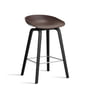 Hay - About A Stool AAS 32 H 75 cm, black lacquered oak / stainless steel / raisin 2. 0 (plastic glides)