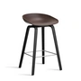 HAY - About A Stool AAS 32 H 65 cm, black lacquered oak / stainless steel / raisin 2. 0 (plastic glides)