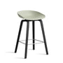 Hay - About A Stool AAS 32 H 75 cm, black lacquered oak / stainless steel / pastel green 2. 0 (plastic glides)