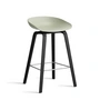 HAY - About A Stool AAS 32 H 65 cm, black lacquered oak / stainless steel / pastel green 2. 0 (plastic glides)
