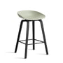 Hay - About A Stool AAS 32 H 75 cm, black lacquered oak / black steel / pastel green 2. 0 (felt glides)