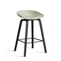 HAY - About A Stool AAS 32 H 65 cm, black lacquered oak / black steel / pastel green 2. 0 (felt glides)