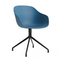 HAY - About A Chair AAC 220, black / azure blue 2. 0 (felt glides)