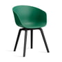 Hay - About A Chair AAC 22, black lacquered oak / teal green 2. 0 (felt glides)