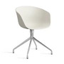 HAY - About A Chair AAC 20, polished aluminum / melange cream 2. 0 (felt glides)