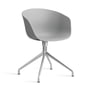 Hay - About A Chair AAC 20, polished aluminum / concrete grey 2. 0 (felt glides)