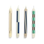 Hay - Pattern Stick candles, H 24 cm, cream / dark (set of 4)