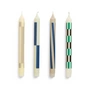 HAY - Pattern Stick candles, H 24 cm, cream / dark (set of 4)