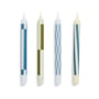 Hay - Pattern Stick candles, H 24 cm, green / blue (set of 4)