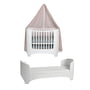 Leander - Baby junior bed white with canopy, dusty rose