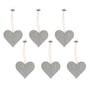 Hey-Sign - Pendant heart, light gray mottled (set of 6)