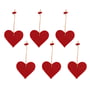 Hey-Sign - Pendant heart, red (set of 6)