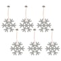 Hey-Sign - Snow crystal pendant, light gray mottled (set of 6)