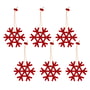 Hey-Sign - Snow crystal pendant set, red (set of 6)