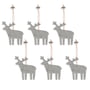 Hey-Sign - Pendant reindeer, light gray mottled (set of 6)