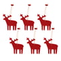 Hey-Sign - Pendant reindeer, red (set of 6)