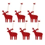 HEY-SIGN - Pendant reindeer, red (set of 6)