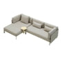 Vitra - Anagram flexible modular sofa, 341.5 x 170 cm, incl. 3 cushions, chalk / sand melange (Savana 02) + add-on table