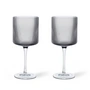 Ferm Living - Ripple Red wine glass, smoked gray (set of 2)