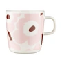 Marimekko - Oiva Unikko Mug with handle, 400 ml, white / light pink / chestnut