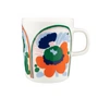 Marimekko - Oiva Karuselli mug with handle, 250 ml, white / light blue / orange