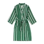 Marimekko - Raide Bathrobe S, green / light pink