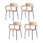 FDB Møbler - J182 Holmen armchair, black / oak (set of 4)