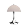 Louis Poulsen - Panthella 160 Portable V3 rechargeable LED table lamp, chrome / opal beige