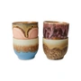 Hkliving - 70's Coffee mug round, 250 ml, lagoon (set of 4)