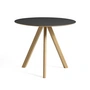 HAY - Copenhague CPH20 2. 0 Table Ø 90 cm, lacquered oak / black linoleum