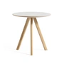 HAY - Copenhague CPH20 2. 0 Side table Ø 50 cm, lacquered oak / linoleum off-white