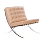 Knoll - Barcelona Armchair, chrome / natural Venezia leather