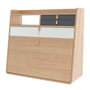 Hartô - Gaston Wall-mounted secretary 80 cm, natural oak / light gray / slate gray