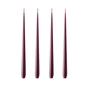 ester & erik - taper candle, 24 cm, No. 46/2, dark plum / matt (set of 4)