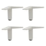 Müller Small Living - Vertiko feet, height-adjustable, white (set of 4)