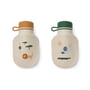 LIEWOOD - Lizzie smoothie bottle incl. spoon, Safari, sandy mix (set of 2)