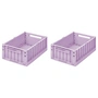 LIEWOOD - Weston Storage box, 36 x 25 x 13.5 cm, light lavender (set of 2)