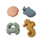 LIEWOOD - Gill Molds, Sea Creature, sandy (set of 4)