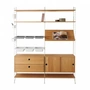 String - Storage combination, 158 x 200 x 30 cm, natural oak / white