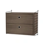 String - Bedside table, 58 x 50 x 30 cm, walnut / black