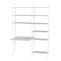 String - Workstation combination, 140 x 200 x 30 cm, white / white