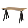 String - Works Desk, height-adjustable, black, table top 120 x 78 cm / oak