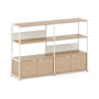 TipToe - Unit Shelving system, H 110 x 164 cm, incl. 2 doors, oak / cream white