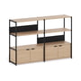 TipToe - Unit Shelving system, H 110 x 164 cm, incl. 2 doors, oak / graphite black