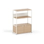 TipToe - Unit Shelving system, H 110 x 84 cm, incl. 1 door, oak / cream white