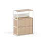 TipToe - Unit Shelving system, H 110 x 84 cm, incl. 2 doors, oak / cream white